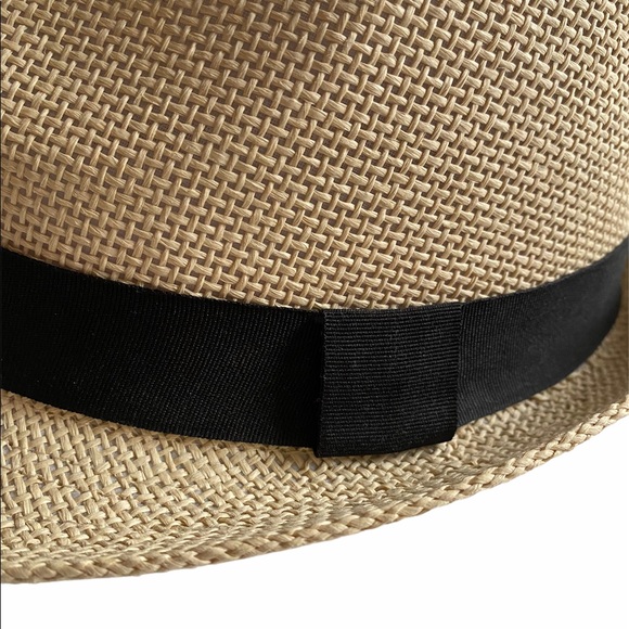 Fadora Hat cream and black fabric brim, Size s/m - Picture 4 of 7